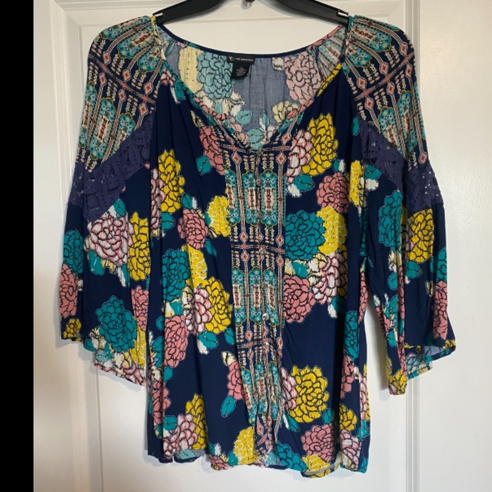 Printed Blouse 3/4 Sleeve